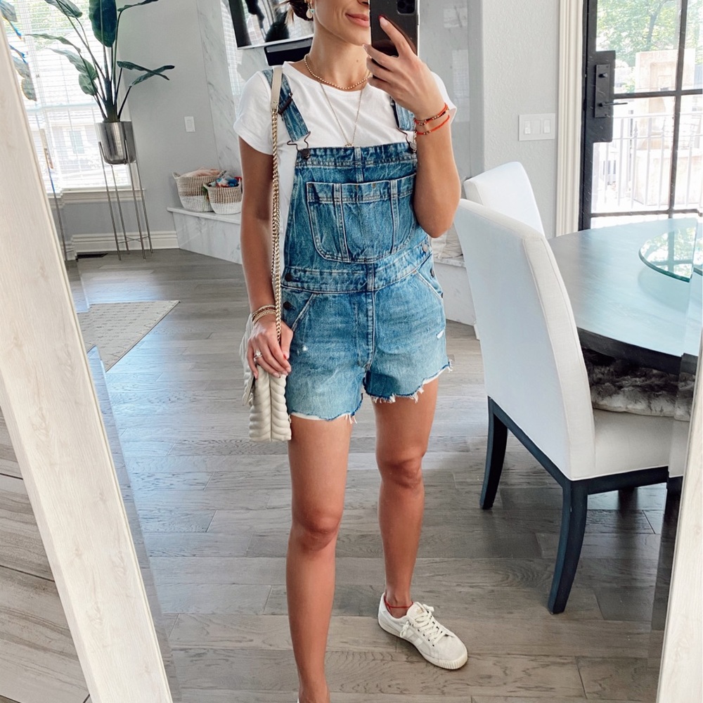 A&F jean short overalls